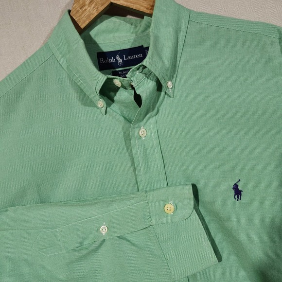 Ralph Lauren Blake Green Gingham Button Down Long Sleeve Shirt - Large Classic - Picture 1 of 10